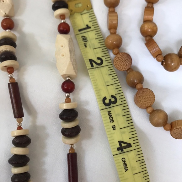 Bohemian Style Lot of 3 Necklaces Wood & Beads - Picture 6 of 9